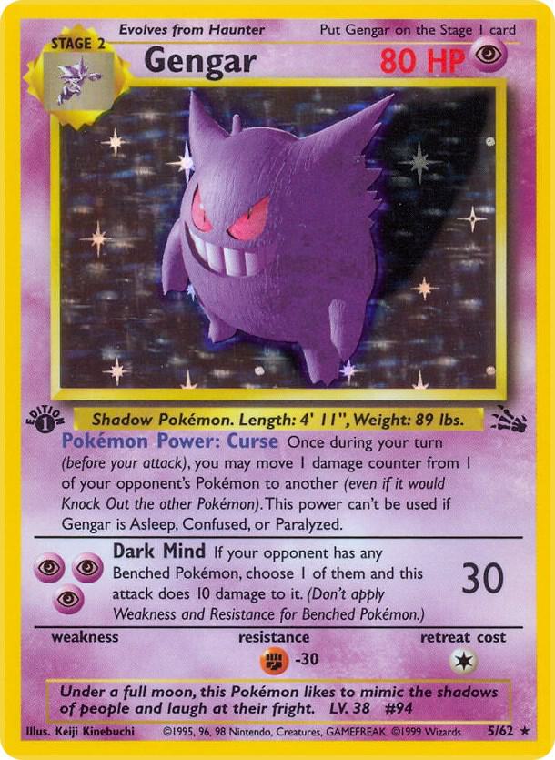 CardboardCrack - Gengar (5) - Fossil (FO) 1st Edition