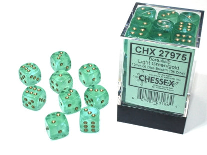 CardboardCrack - Chessex D6 Dice 16mm (12 Dice) (Various Colors)