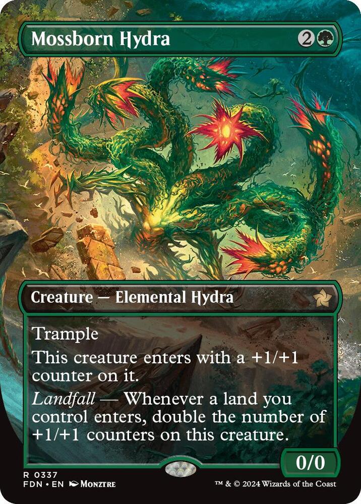 CardboardCrack - Mossborn Hydra (Borderless) - Foundations (FDN)