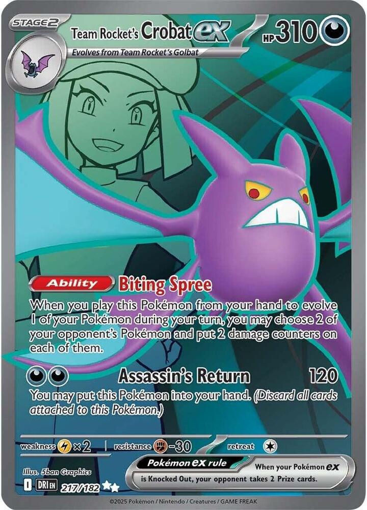 CardboardCrack - Team Rocket's Crobat ex - 217/182 - SV10: Destined Rivals (DRI)