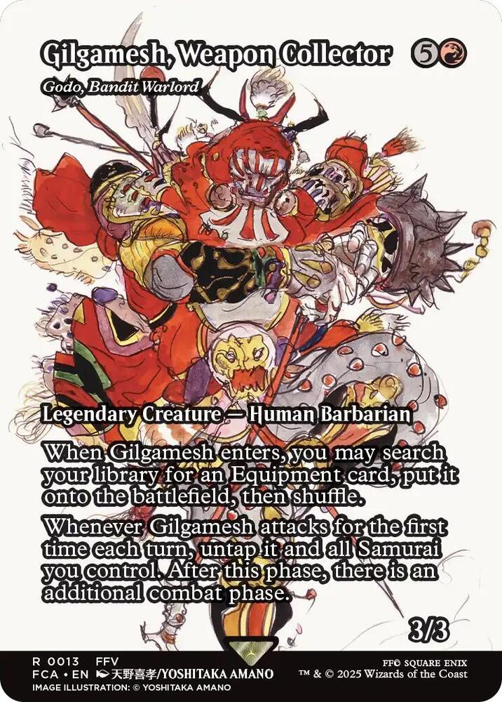 CardboardCrack - Gilgamesh, Weapon Collector - Godo, Bandit Warlord (Showcase) - FINAL FANTASY: Through the Ages (FCA) - FOIL