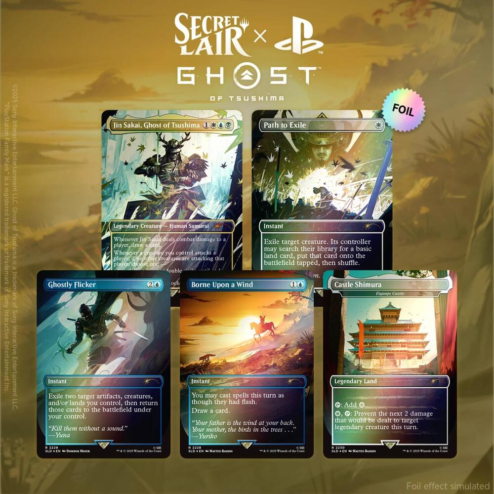 CardboardCrack - Secret Lair x Ghost of Tsushima - Rainbow Foil Edition