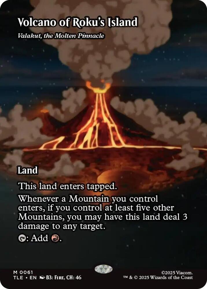 CardboardCrack - Volcano of Roku's Island - Valakut, the Molten Pinnacle (Borderless) - Avatar: The Last Airbender: Eternal-Legal (TLE)