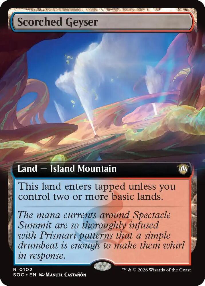 CardboardCrack - Scorched Geyser (Extended Art) - Commander: Secrets of Strixhaven (SOC)