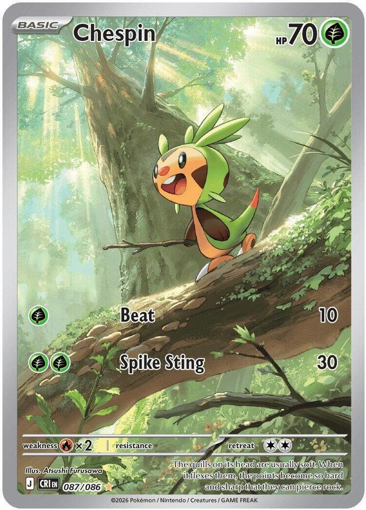 CardboardCrack - Chespin - 087/086 - ME04: Chaos Rising (CRI)