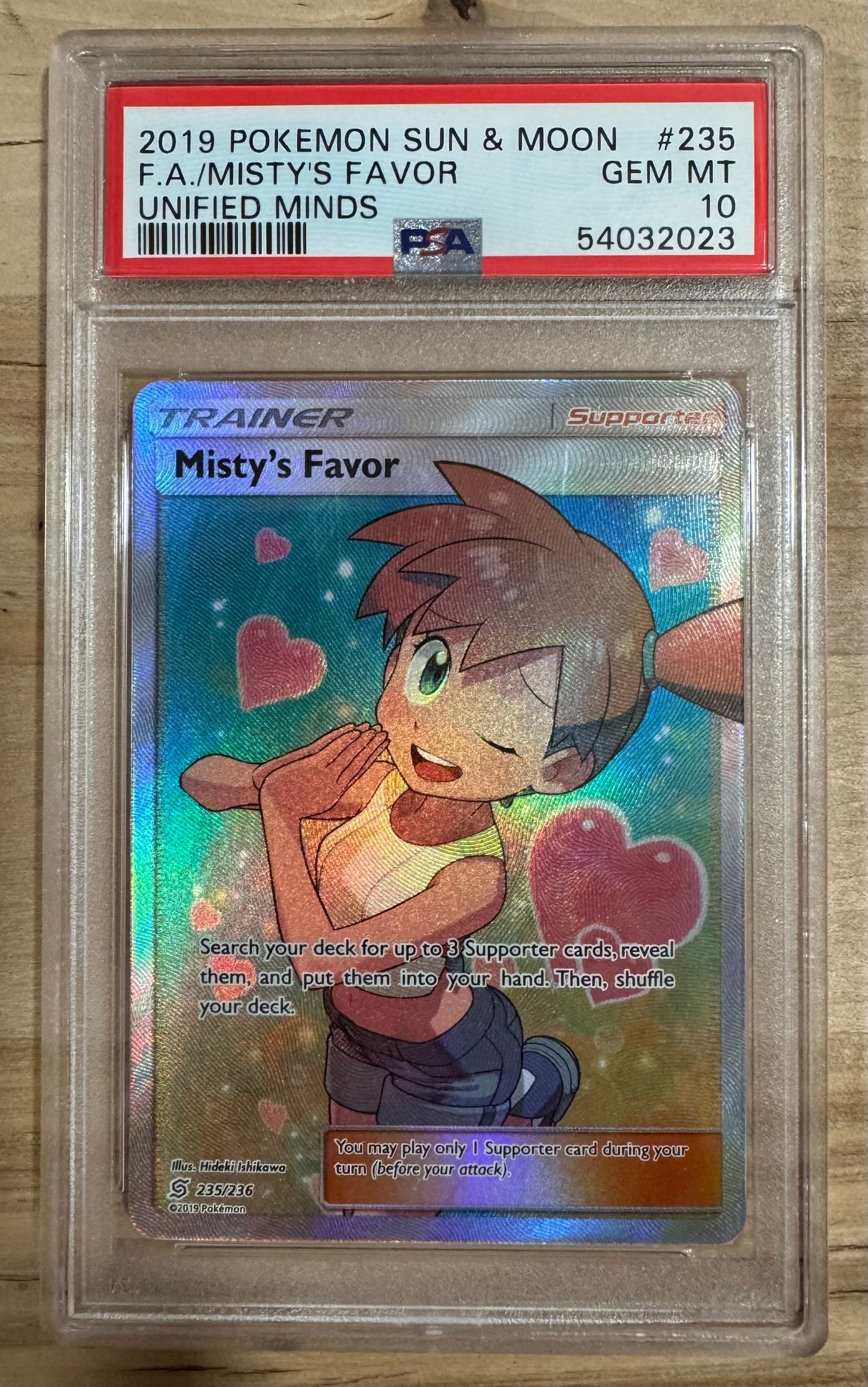 CardboardCrack - Misty’s Favor (Full Art) - SM Unified Minds 235/236 - PSA 10