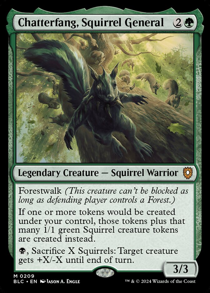 CardboardCrack - Chatterfang, Squirrel General - Commander: Bloomburrow (BLC)