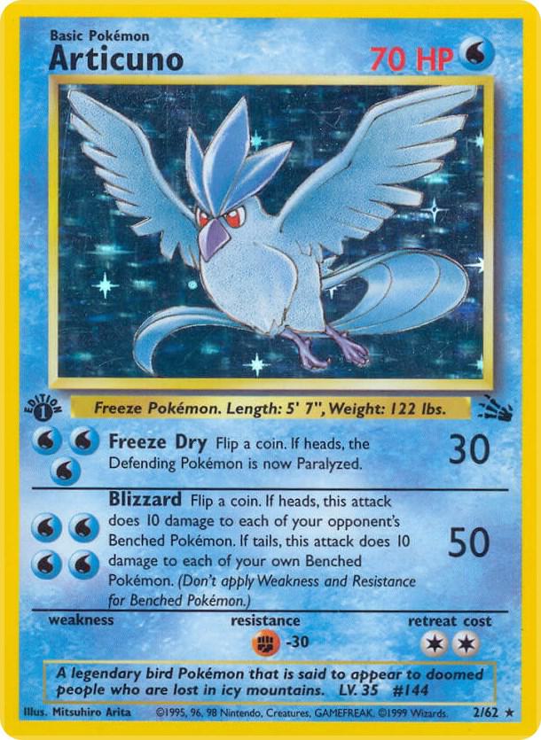 CardboardCrack - Articuno (2) - Fossil (FO) 1st Edition