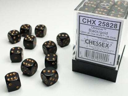 CardboardCrack - Chessex D6 Dice 12mm (36 Dice) (Various Colors)