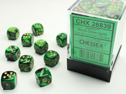 CardboardCrack - Chessex D6 Dice 12mm (36 Dice) (Various Colors)