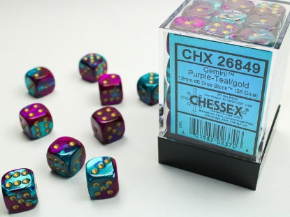 CardboardCrack - Chessex D6 Dice 12mm (36 Dice) (Various Colors)