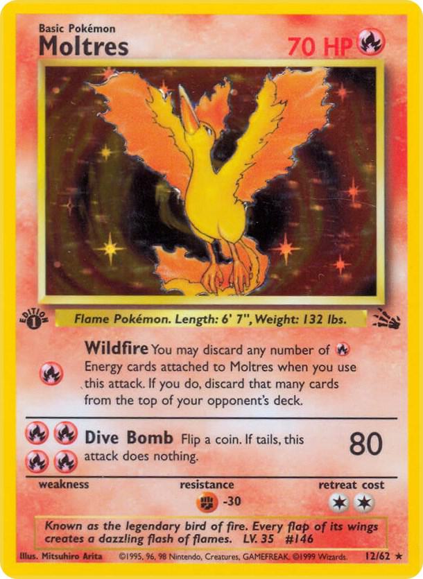CardboardCrack - Moltres (12) - Fossil (FO) 1st Edition