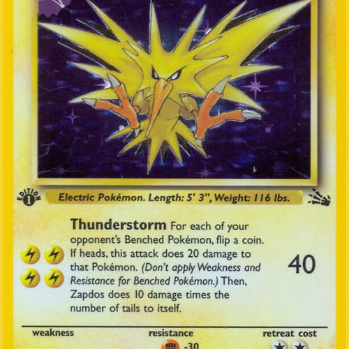 CardboardCrack - Zapdos (15) - Fossil (FO) 1st Edition