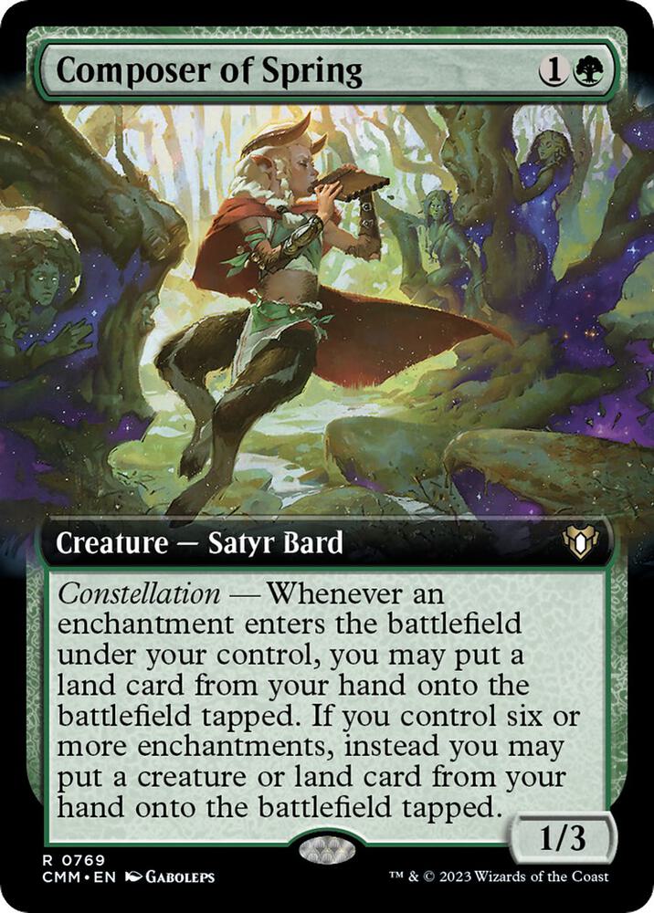 CardboardCrack - Composer of Spring (Extended Art) - Commander Masters (CMM) - FOIL