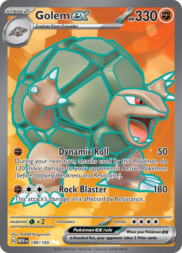 CardboardCrack - Golem ex - 189/165 - SV: Scarlet & Violet 151 (MEW)