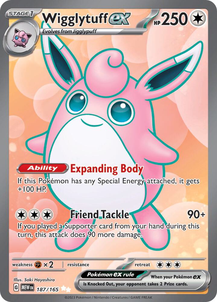 CardboardCrack - Wigglytuff ex - 187/165 - SV: Scarlet & Violet 151 (MEW)