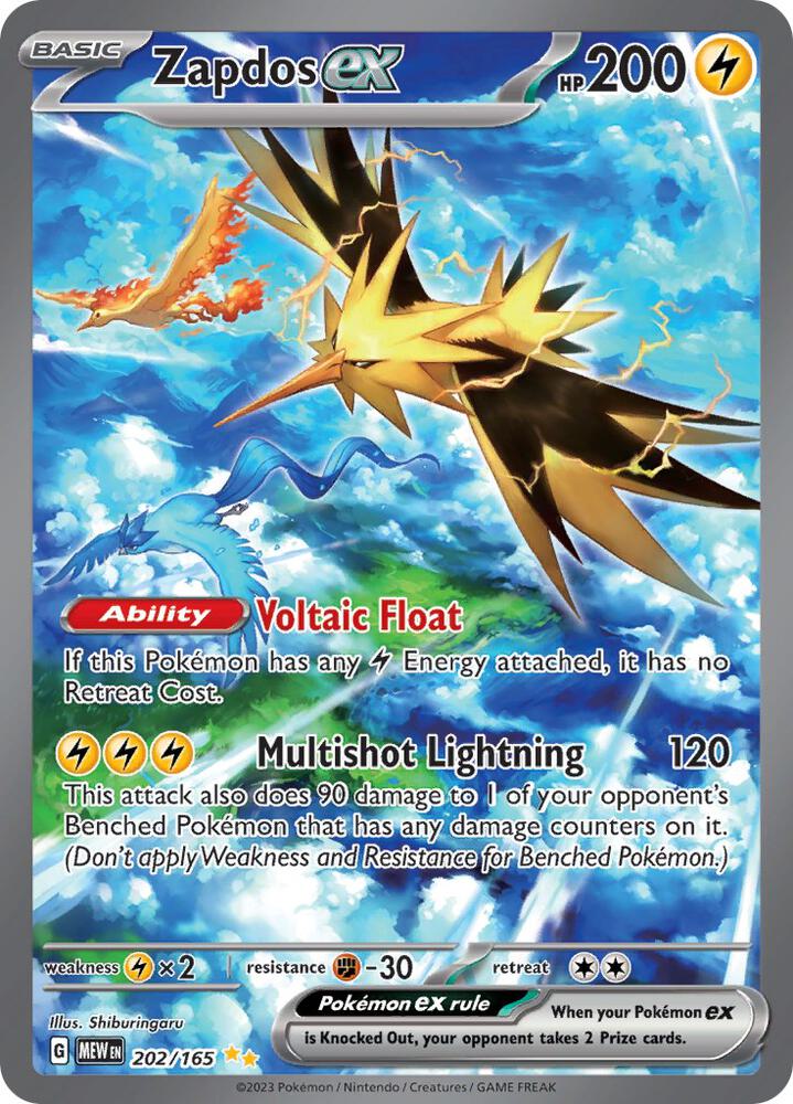 CardboardCrack - Zapdos ex - 202/165 - SV: Scarlet & Violet 151 (MEW)