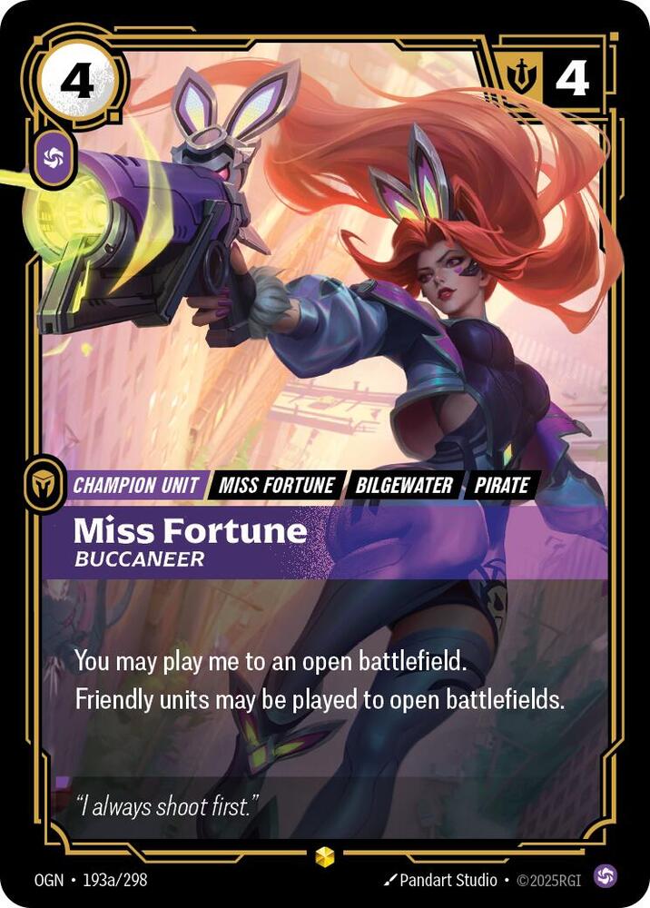 CardboardCrack - Miss Fortune - Buccaneer (Alternate Art) - Origins (OGN)