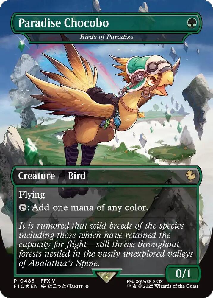 CardboardCrack - Paradise Chocobo - Birds of Paradise (Borderless) - Commander: FINAL FANTASY (FIC) - FOIL
