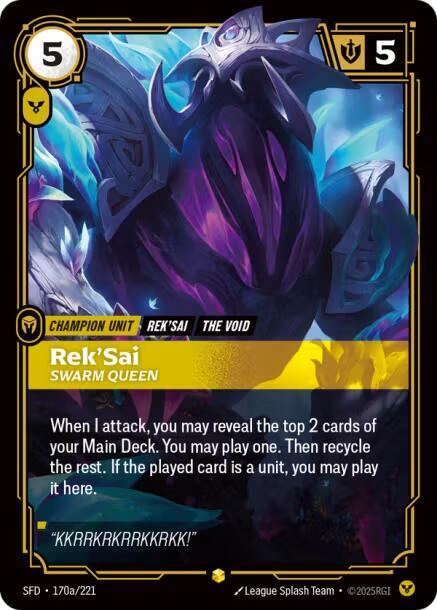 CardboardCrack - Rek'Sai - Swarm Queen (Alternate Art) - Spiritforged (SFD)