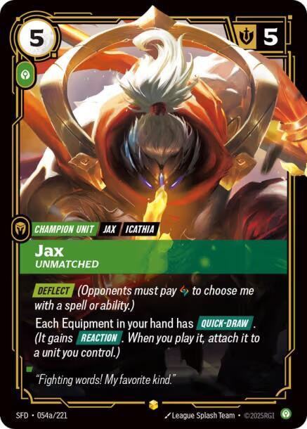 CardboardCrack - Jax - Unmatched (Alternate Art) - Spiritforged (SFD)