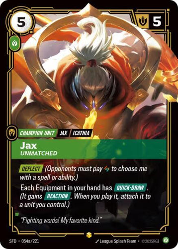 CardboardCrack - Jax - Unmatched (Alternate Art) - Spiritforged (SFD)