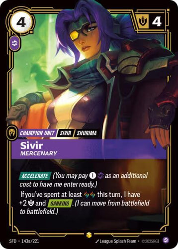 CardboardCrack - Sivir - Mercenary (Alternate Art) - Spiritforged (SFD)