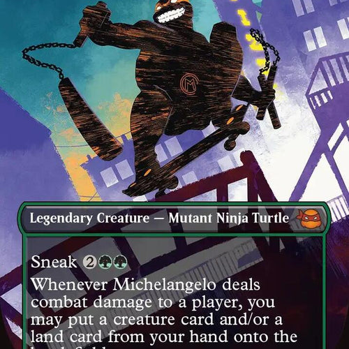CardboardCrack - Michelangelo, Improviser (Borderless) - Teenage Mutant Ninja Turtles (TMT) - FOIL