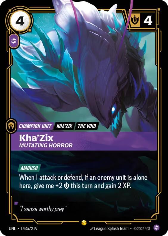 CardboardCrack - Kha'Zix - Mutating Horror (Alternate Art) - Unleashed (UNL)