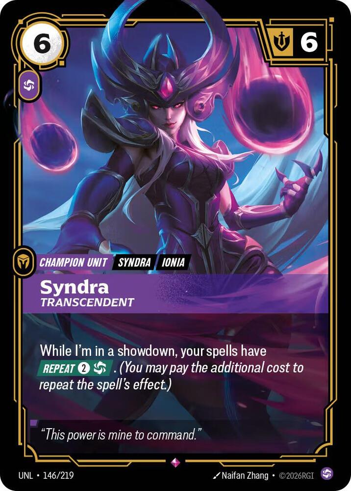CardboardCrack - Syndra - Transcendent - Unleashed (UNL)