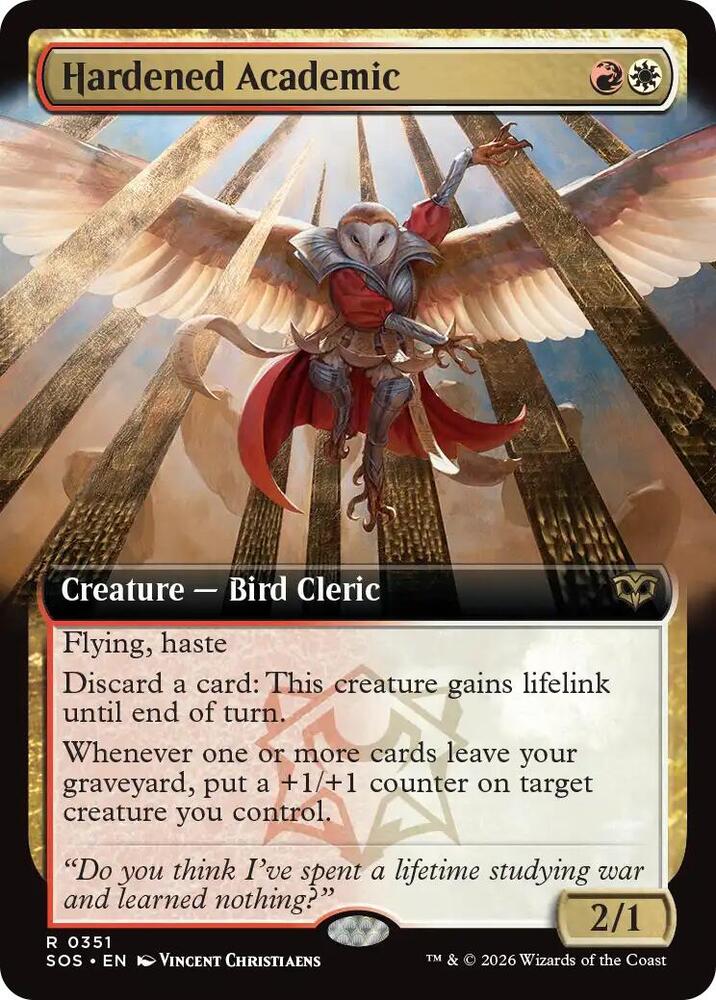 CardboardCrack - Hardened Academic (Extended Art) - Secrets of Strixhaven (SOS)