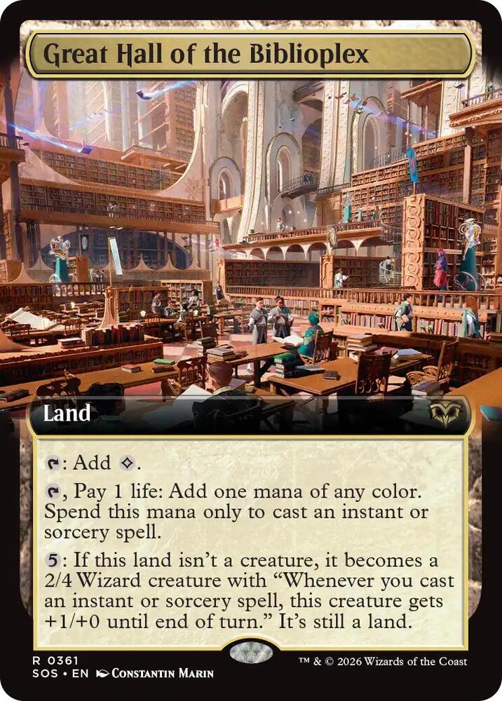 CardboardCrack - Great Hall of the Biblioplex (Extended Art) - Secrets of Strixhaven (SOS) - FOIL