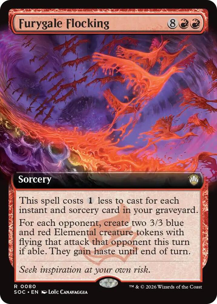 CardboardCrack - Furygale Flocking (Extended Art) - Commander: Secrets of Strixhaven (SOC)