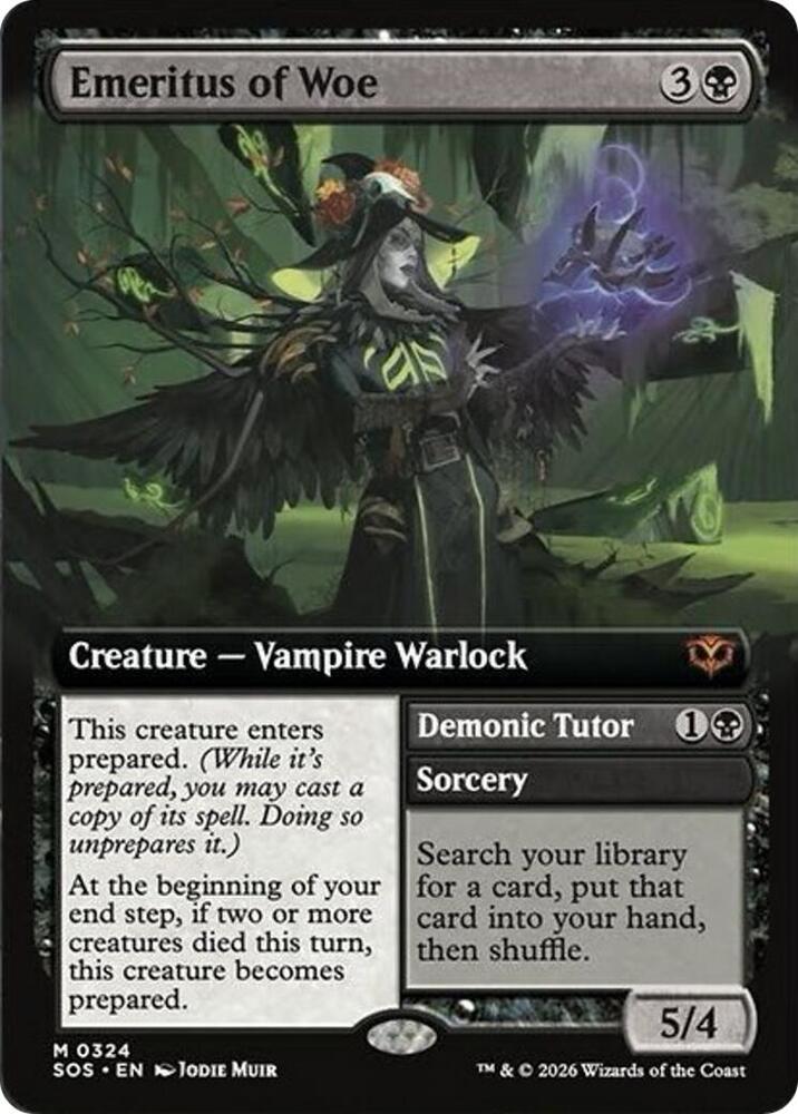 CardboardCrack - Emeritus of Woe (Extended Art) - Secrets of Strixhaven (SOS)