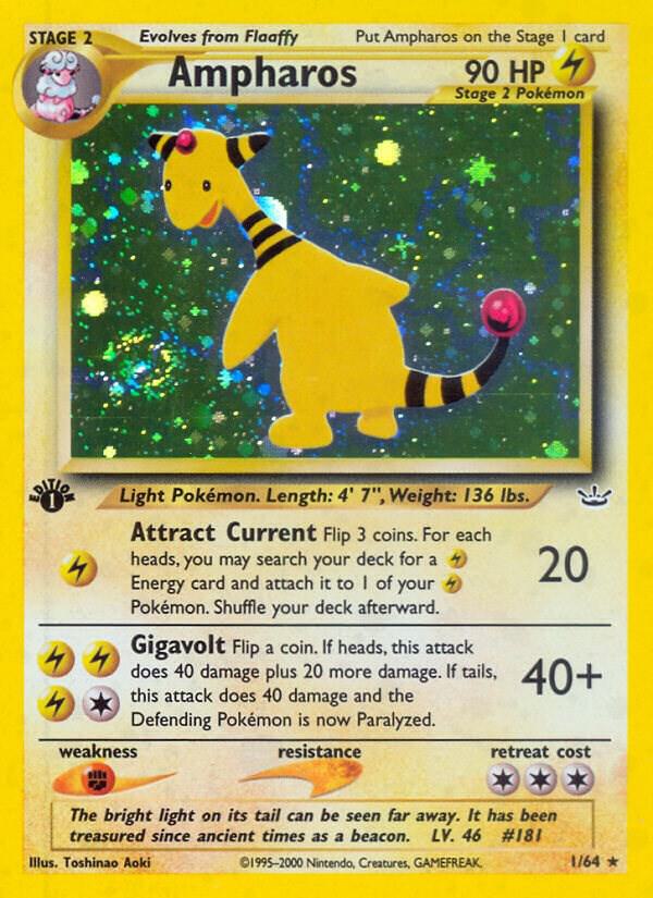CardboardCrack - Ampharos - Neo Revelation (N3) 1st Edition Holo
