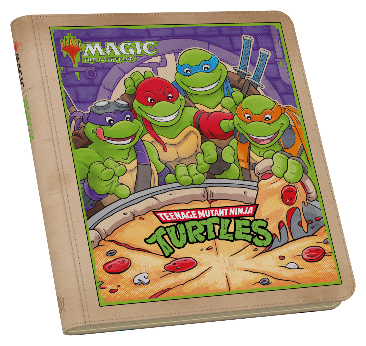 CardboardCrack - 24-Pocket Zipfolio 480 MTG- Teenage Mutant Ninja Turtles- Pizza Box