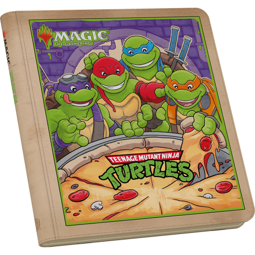 CardboardCrack - 24-Pocket Zipfolio 480 MTG- Teenage Mutant Ninja Turtles- Pizza Box