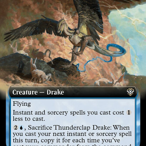 CardboardCrack - Thunderclap Drake (Extended Art) - Commander: Outlaws of Thunder Junction (OTC)